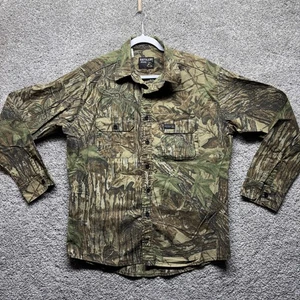 Camicia vintage marca Rattlers uomo grande mimetica 100% cotone caccia made USA anni 90 - Foto 1 di 9
