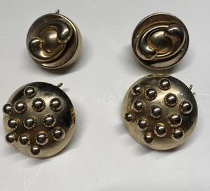 Four Antique Gold Tone Brass Buttons/Lapel Pins Wingrack Patent Unique 1940’s - Picture 1 of 7