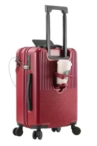 Cabin Suitcase 20" Red , USB Port, Drinks holder, 360 Wheels, Easy access zip - Picture 1 of 17
