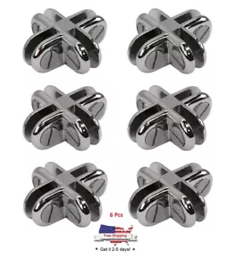Chrome 4-Way Glass Connector 3/16 Inch Tempered Glass - Picture 1 of 12