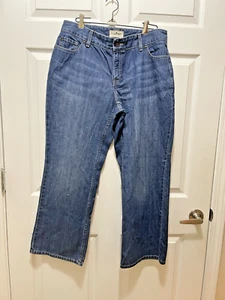 LL Bean Womens Jeans Size 12P Petite Curvy Favorite Fit Blue Denim Straight Leg- - Picture 1 of 8