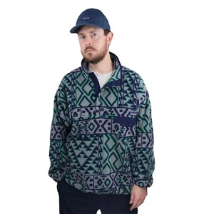 Patagonia Aztec Montana Siete Synchilla Snap-T Fleece Pullover Jacket Men XL Vtg - Picture 1 of 9