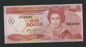 EAST CARIBBEAN STATES 1 DOLLAR ( 1988 ) ANGUILLA PICK # 17u UNC. - Bild 1 von 2