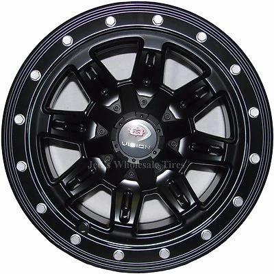 Kubota RTV 5 Lug Rim 12x8 5/4.5 4+4 Vision Type 550 Five-Fifty Black Aluminum - Image 1 of 4