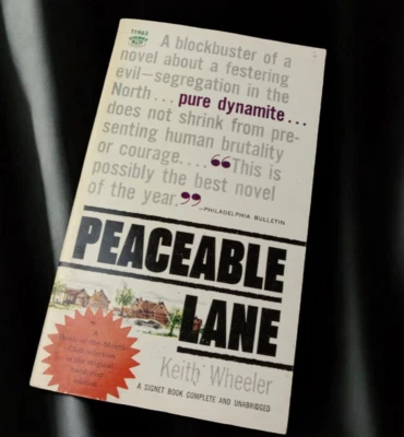1961 PEACEABLE LANE Keith Wheeler Racial Discrimination Vintage Paperback Novel - Image 1 of 3