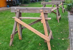 Gerüstböcke Holz verstellbar, Neu überarbeitet, 3 Stück abzugeben - Bild 1 von 4