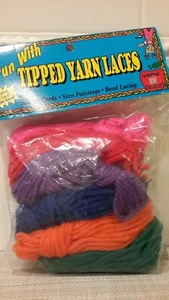 Tipped Yarn Laces Kit 72/36" Laces 6 Colors Assorted Yarn Pepperell NIP - Picture 1 of 8