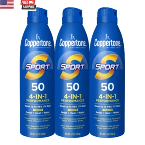 Sport Sunscreen Spray SPF 50, Water Resistant Spray Sunscreen Bulk Pack, 5.5 Oz, - Picture 1 of 11