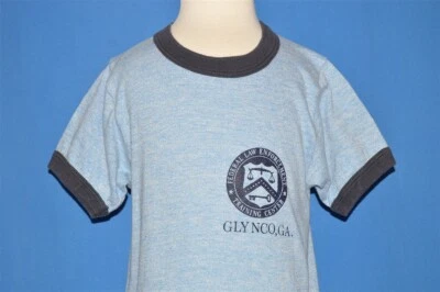 vintage 70s FEDERAL LAW ENFORCEMENT TRAINING CENTER GLY NCO t-shirt YOUTH S YS - Image 1 of 4