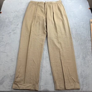 Polo Ralph Lauren Golf Spina di Pesce Vestito Pantaloni Uomo 35x32 Pieghettato Misto Seta - Foto 1 di 16