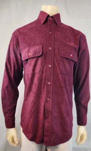 Knightsbridge Long Sleeve Button Shirt Top SMALL Solid Burgundy Red Collared - Picture 1 of 6