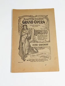 Libreto de la Gran Ópera Metropolitana Boris Godunoff por Fred Rullman E. Johnson - Imagen 1 de 4