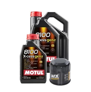 6L Motul 8100 X-CESS GEN2 5W-40 Wix Filter Motor Oil Change Kit API SN - Picture 1 of 1