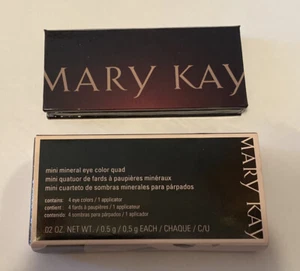 Mary Kay Mini Mineral Eye Color Quad~Honey Spice Sienna Blue Metal Vintage Gold - Picture 1 of 2