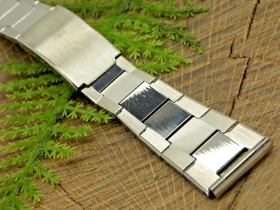 Correa de reloj Baldwin vintage NOS cierre de despliegue acero inoxidable 19 mm Foto 1 de 4