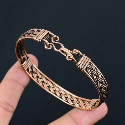 Pure Copper Wire Wrapped Designer Handmade Jewelry Bracelet For Christmas Gift - Image 1 of 4