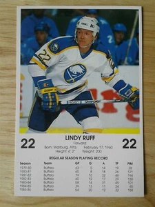 Lindy Ruff Buffalo Sabres 86-87 NHL Postcard Rangers Panthers Stars - Picture 1 of 3