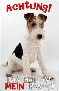 FOXTERRIER - A4 Metall Warnschild SCHILD Hundeschild ALU Türschild - FOX 08 T26 - Bild 1 von 2