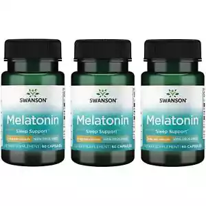3 x SWANSON MELAT0NIN 3mg-180 Caps (3x60) - Sleep support, Jet LAG !! - Picture 1 of 1