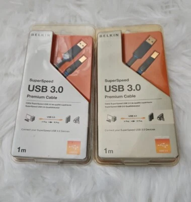 2x Belkin SuperSpeed USB 3.0 Premium Cable - Image 1 of 3