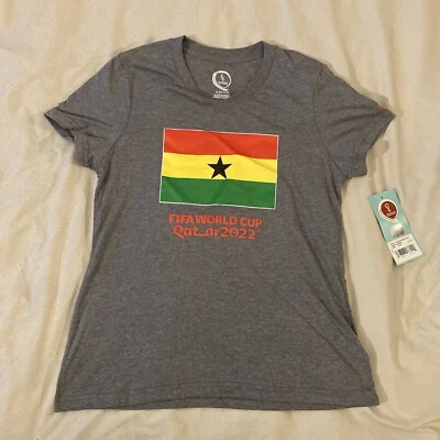 Ghana FIFA World Cup Youth Girls XL 16 Gray V-Neck T-Shirt Top - Image 1 of 4