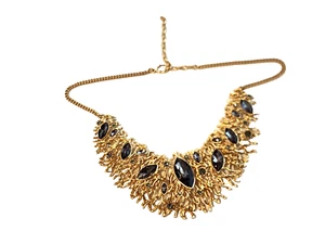 Vintage Modernist Brutalist Huge Collar Bib Choker Smokey Topaz Necklace - Picture 1 of 6