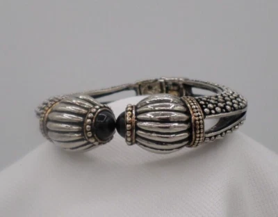 Brazalete estilo retro tono plata estilo Gripoix abrazadera moda declaración Foto 1 de 4