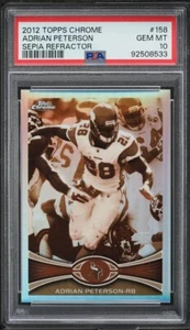 Topps 2012 cromo refractor sepia #158 Adrian Peterson/99 PSA 10 GEMA como nuevo - Imagen 1 de 2