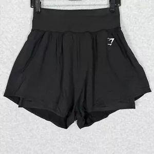 Gymshark Shorts Womens Large Vital Seamless 2.0 2-in-1 Black Marl Gym Training - Picture 1 of 14