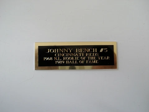 Johnny Bench Baseball Card Plaque Nameplate Cincinnati Reds 1" X 3" Cover