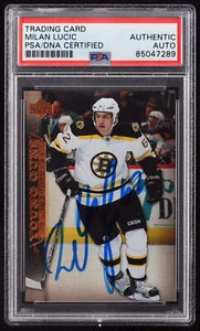 Tarjeta de novato firmada por Milan Lucic 2007-08 Upper Deck #207 YG RC (PSA) - Imagen 1 de 2