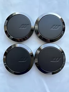 Work Wheels Emotion Black/Black ring Flat Center Caps 4pcs Set genuine ship now! - Bild 1 von 7