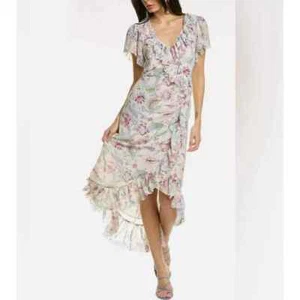 Cinq à Sept Sheilla Women's Size 12 Celeste Multi Floral Ruffle Midi Dress NWT - Picture 1 of 18