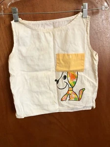 Vintage White Kids Blouse With Dog  - Picture 1 of 1