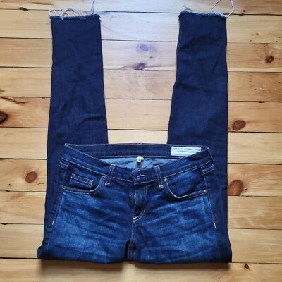 Rag And Bone Dre Jeans Womens 26 Skinny Dark Wash Blue Rock Punk 80s Raw Hem - Image 1 of 4