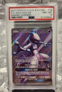 #72 2017 Pokemon Sun & Moon F.A./Mewtwo GX Shining Legends PSA 8 NM-MT - Picture 1 of 2