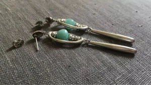 Pendientes hechos a mano ESTILO UNO De Único años 50 AZUL (M25) - Imagen 1 de 5