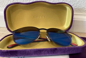 Gucci GG-0504S 003 Sonnenbrille Unisex Blau Rund NEU - Bild 1 von 17
