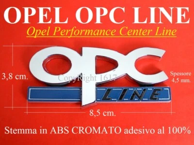 OPEL OPC LINE CROMATO Stemma Fregio Logo Scritta Emblem Armas Waffen Badge new - Immagine 1 di 4