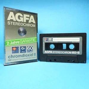 🍒 1x AGFA Stereochrom C60+6 * IEC II Type 2 * Cassette Kassette кассета * 1980 - Bild 1 von 3