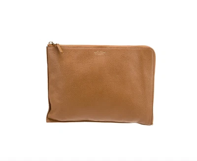 Smythson Honey Gold Leather Clutch  - Image 1 of 4