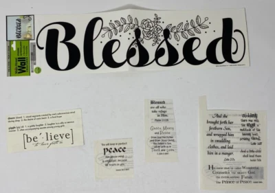 Religion Quotes Scrapbooking Sticker Lot Sentiment Sayings Vellum & Clear Words - Image 1 of 3