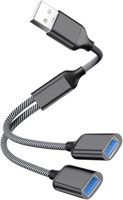 Cable divisor USB macho a doble USB-C hembra, cable divisor USB EN Y, doble doble Foto 1 de 4