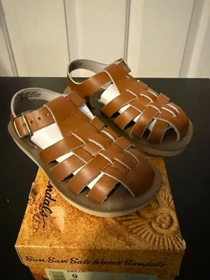 NUEVO EN CAJA SANDALIAS SUN-SAN AGUA SALADA MARINERO BRONCEADO NIÑO PEQUEÑO TALLA 9 NUEVO EN CAJA Foto 1 de 4