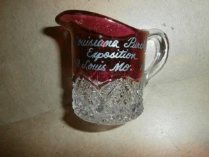 Vintage Souvenir Red Flash Ruby Glass Louisiana Purchase Exposition St Louis MO - Bild 1 von 5