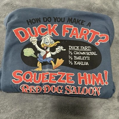 Red Dog Saloon Men's XXL T-Shirt Juneau, Alaska Duck Fart Recipe - Image 1 of 4
