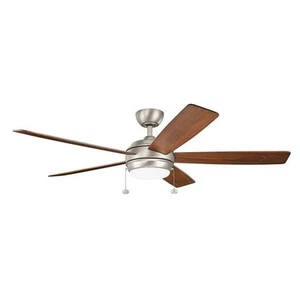 Ceiling Fan with Light Kit - 14.25 inches tall by 60 inches wide-Brushed Nickel - Picture 1 of 6