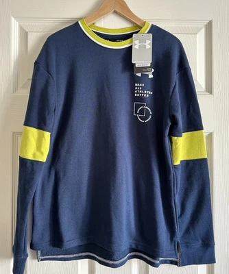 Under Armour Blue Sweatshirt Make All Athletes Better NWT Boys Youth 14 16 $35 - Image 1 of 4