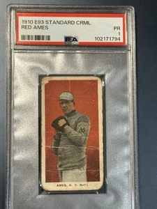 1910 E93 Caramel Red Ames PSA 1 Giants - Picture 1 of 2