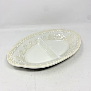 Lenox CLOSET DE LINO Plato Desplazamiento Dividido Verdura Servir Cuenco 12" Off White - Imagen 1 de 10